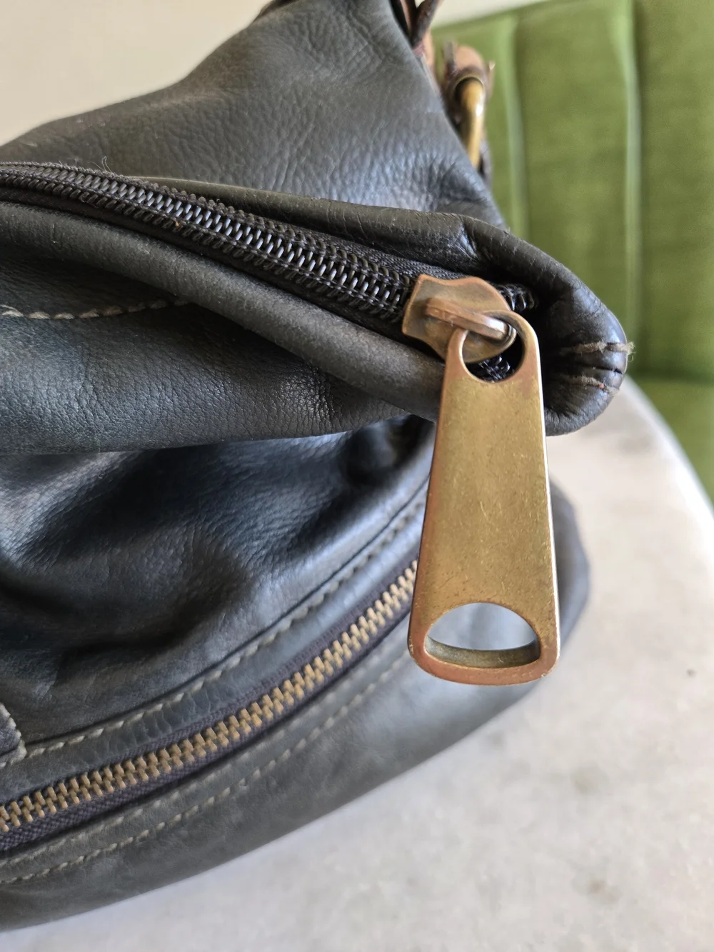 Fossil 100% Leather Shoulder Bag | Gold & Black